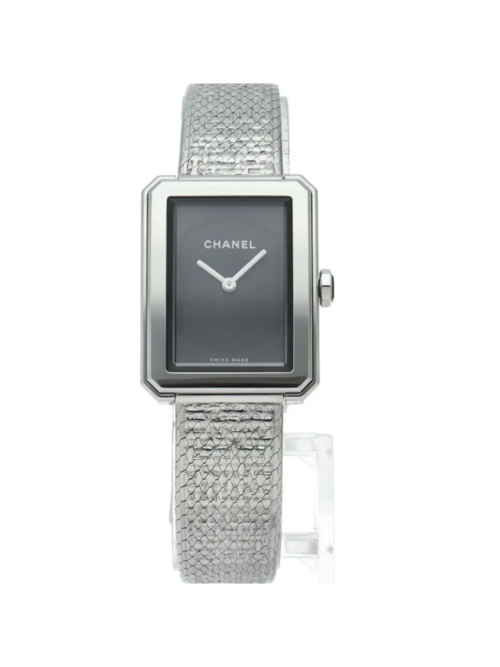 Chanel Boyfriend Tweed Watch Box SS Black Polished Medium